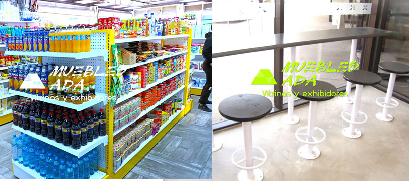 Góndolas, exhibidores y muebles para tiendas de conveniencia